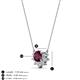 3 - Bellezza 4.50 mm Round Rhodolite Garnet and Diamond Half Halo Pendant Necklace 