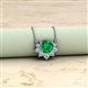 2 - Bellezza 4.50 mm Round Emerald and Diamond Half Halo Pendant Necklace 