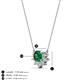 3 - Bellezza 4.50 mm Round Emerald and Diamond Half Halo Pendant Necklace 