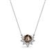 1 - Bellezza 4.50 mm Round Smoky Quartz and Diamond Half Halo Pendant Necklace 