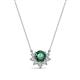 1 - Bellezza 4.50 mm Round Lab Created Alexandrite and Diamond Half Halo Pendant Necklace 