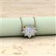 2 - Bellezza 4.50 mm Round White Sapphire and Diamond Half Halo Pendant Necklace 