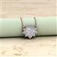 2 - Bellezza 4.50 mm Round White Sapphire and Diamond Half Halo Pendant Necklace 