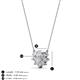 3 - Bellezza 4.50 mm Round White Sapphire and Diamond Half Halo Pendant Necklace 