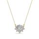 1 - Bellezza 4.50 mm Round White Sapphire and Diamond Half Halo Pendant Necklace 