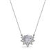 1 - Bellezza 4.50 mm Round White Sapphire and Diamond Half Halo Pendant Necklace 