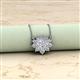 2 - Bellezza 4.50 mm Round White Sapphire and Diamond Half Halo Pendant Necklace 