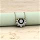 2 - Bellezza 4.50 mm Round Black and White Diamond Half Halo Pendant Necklace 