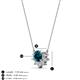 3 - Bellezza 4.50 mm Round Blue and White Diamond Half Halo Pendant Necklace 