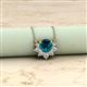 2 - Bellezza 4.50 mm Round Blue and White Diamond Half Halo Pendant Necklace 