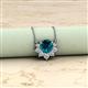 2 - Bellezza 4.50 mm Round Blue and White Diamond Half Halo Pendant Necklace 