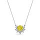 1 - Bellezza 4.50 mm Round Yellow and White Diamond Half Halo Pendant Necklace 