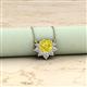 2 - Bellezza 4.50 mm Round Yellow and White Diamond Half Halo Pendant Necklace 