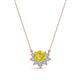 1 - Bellezza 4.50 mm Round Yellow and White Diamond Half Halo Pendant Necklace 