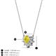 3 - Bellezza 4.50 mm Round Yellow and White Diamond Half Halo Pendant Necklace 