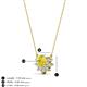 3 - Bellezza 4.50 mm Round Yellow and White Diamond Half Halo Pendant Necklace 