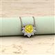 2 - Bellezza 4.50 mm Round Yellow and White Diamond Half Halo Pendant Necklace 