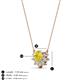 3 - Bellezza 4.50 mm Round Yellow and White Diamond Half Halo Pendant Necklace 