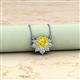 2 - Bellezza 4.50 mm Round Yellow and White Diamond Half Halo Pendant Necklace 