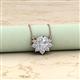 2 - Bellezza 4.50 mm Round Forever Brillaint Moissanite and Diamond Half Halo Pendant Necklace 