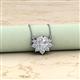 2 - Bellezza 4.50 mm Round Forever One Moissanite and Diamond Half Halo Pendant Necklace 