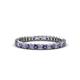 1 - Allie 2.00 mm Princess Cut Iolite and Lab Grown Diamond Eternity Band 