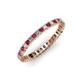 3 - Allie 2.00 mm Princess Cut Rhodolite Garnet and Lab Grown Diamond Eternity Band 