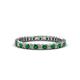 1 - Allie 2.00 mm Princess Cut Emerald and Lab Grown Diamond Eternity Band 