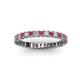 2 - Allie 2.50 mm Princess Cut Rhodolite Garnet and Lab Grown Diamond Eternity Band 