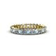 1 - Allie 3.00 mm Princess Cut Aquamarine and Lab Grown Diamond Eternity Band 