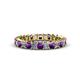1 - Allie 3.00 mm Princess Cut Amethyst and Lab Grown Diamond Eternity Band 