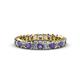 1 - Allie 3.00 mm Princess Cut Iolite and Lab Grown Diamond Eternity Band 