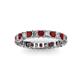 2 - Allie 3.00 mm Princess Cut Red Garnet and Lab Grown Diamond Eternity Band 