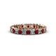 1 - Allie 3.00 mm Princess Cut Red Garnet and Lab Grown Diamond Eternity Band 