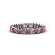 1 - Allie 3.00 mm Princess Cut Rhodolite Garnet and Lab Grown Diamond Eternity Band 