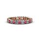 1 - Allie 3.00 mm Princess Cut Rhodolite Garnet and Lab Grown Diamond Eternity Band 
