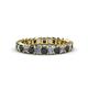 1 - Allie 3.00 mm Princess Cut Black Diamond and White Lab Grown Diamond Eternity Band 