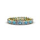 1 - Allie 3.00 mm Princess Cut London Blue Topaz and Lab Grown Diamond Eternity Band 