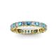 2 - Allie 3.00 mm Princess Cut London Blue Topaz and Lab Grown Diamond Eternity Band 