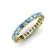 3 - Allie 3.00 mm Princess Cut London Blue Topaz and Lab Grown Diamond Eternity Band 