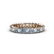 1 - Allie 3.00 mm Princess Cut Aquamarine and Lab Grown Diamond Eternity Band 