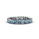 1 - Allie 3.00 mm Princess Cut Blue Topaz and Lab Grown Diamond Eternity Band 