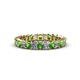1 - Allie 3.00 mm Princess Cut Green Garnet and Lab Grown Diamond Eternity Band 