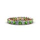1 - Allie 3.00 mm Princess Cut Green Garnet and Lab Grown Diamond Eternity Band 