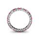 4 - Allie 3.00 mm Princess Cut Rhodolite Garnet and Lab Grown Diamond Eternity Band 
