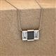 2 - Veronica 6x4 mm Emerald Shape Black and White Diamond Three Stone Pendant Necklace 