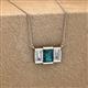 2 - Veronica 6x4 mm Emerald Shape London Blue Topaz and Diamond Three Stone Pendant Necklace 
