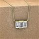 2 - Veronica 6x4 mm Emerald Shape Diamond Three Stone Pendant Necklace 