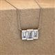 2 - Veronica 6x4 mm Emerald Shape Forever Brilliant Moissanite and Diamond Three Stone Pendant Necklace 