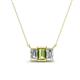 1 - Veronica 6x4 mm Emerald Shape Peridot and Diamond Three Stone Pendant Necklace 